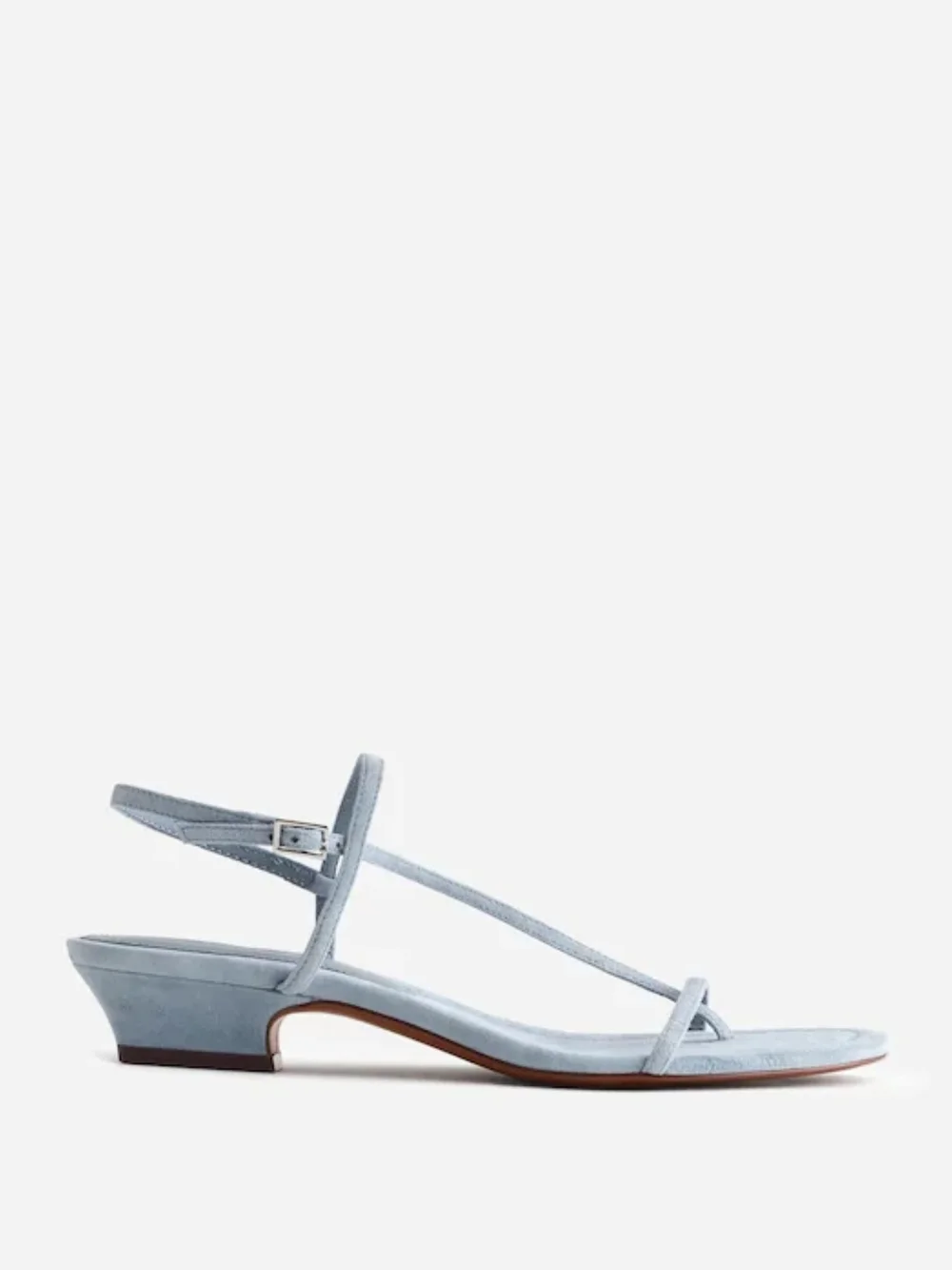 New! Madewell The Maycie Asymmetric T-Strap Sandal in Suede Terrace Blue